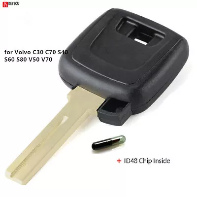 Uncut Transponder Key With ID48 Chip For VOLVO S80 S60 V70 XC70 XC90 1999-2013 • $9.19