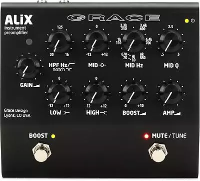 Grace Design ALiX Acoustic Instrument Preamp / EQ / DI / Boost Pedal - Black • $765