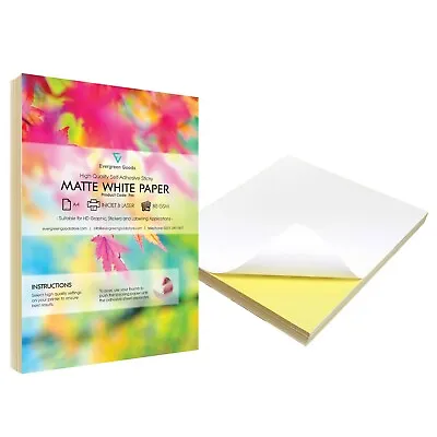 Sticky Printer Paper MATTE Self Adhesive Sticker Business Address Label Inkjet • £1.99