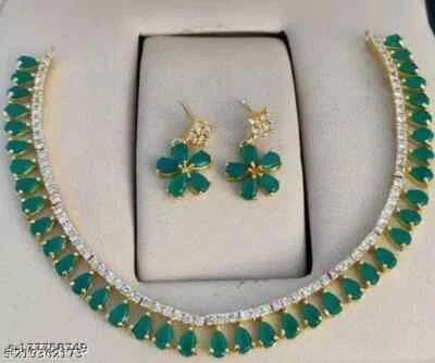 $13.89 • Buy Indian Bollywood Gold Plated Stone Choker Bridal Necklace Earrings Jewelry Set