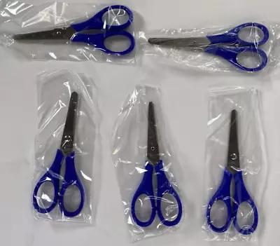 £5.49 • Buy 5 X CHILDRENS SAFETY SCISSORS METAL Kids Child School Arts Craft Blue