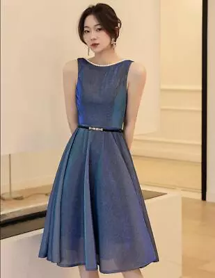 Elegant Round Collar Sleeveless Open Back A-line Mini Gown Party Evening Dress • $97.54
