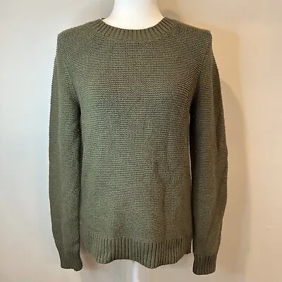 J Crew Womens Small Green Wool Blend Knit Sweater Long Sleeve Pullover • $11.80