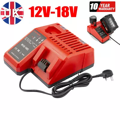 12-18V Rapid Charger N12-18C For Milwaukee For M12 48-11-1850 Li-ion Battery • £15.99