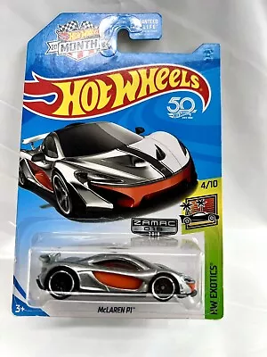 RARE ORIGINAL HOT WHEELS 2018 ISSUE McLAREN P1 - LIMITED ED. ' ZAMAC ' SILVER • $36