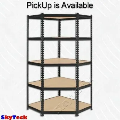 $129 • Buy Brand New Garage Storage Corner Unit Shelf 5 Tier MDF Black Shelving G045K-B
