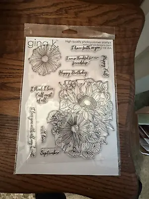 Gina K Designs Thankful Heart Clear Stamps NEW • $18