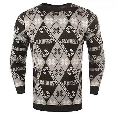 NFL Ugly Oakland Raiders Sweater Jumper Christmas Style Candy Cane Christmas • $59.07