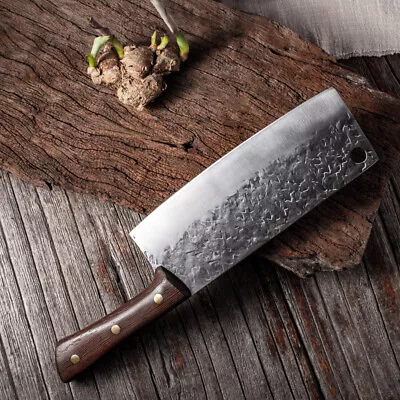 8 Inch Chef Knife Chinese Handmade Steel Kitchen Knife Butcher Chopping Cleaver • $44.90