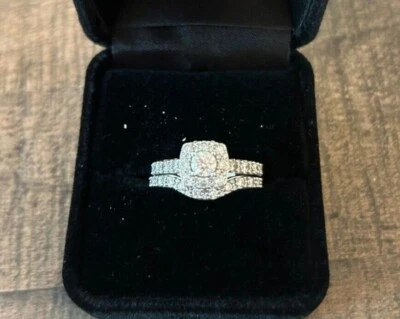 $500 • Buy Diamond Engagement Ring And Wedding Band -- 1.29 Ct -- White And Rose Gold 