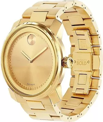 Movado Men's BOLD Metals Yellow Gold Watch W/ A Printed Index Dial Gold 3600258 • $355