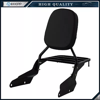 Black Backrest Sissy Bar Luggage Rack For Honda Magna VF750 94-03 VF250 95-06 • $56.19