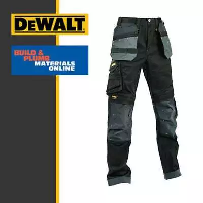 £43.99 • Buy Dewalt Harrison Slimmer Fit Pro Stretch Trousers Black/Grey -4 Way Worker Plus