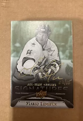 Mario Lemieux 2012 Upper Deck All Time Greats Auto /15 On Card 🔥🔥Penguins • $224.99