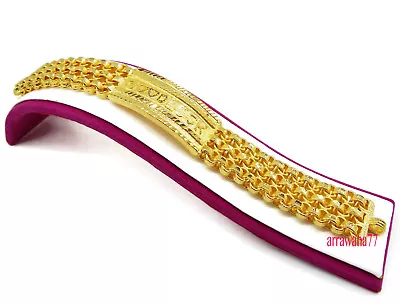 $31.48 • Buy GOOD LUCK 22K 24K Thai Baht Yellow Gold GP Bracelet 7 Inch 60 Grams  20 Mm