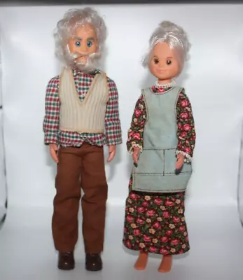 Vintage Mattel Sunshine Family Grandparents Grandpa And Grandma 1973 Dolls • $19.95