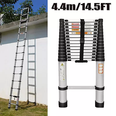 Aluminium Folding Telescopic 15 Step Ladder Multi-Purpose Extendable Ladders 4m • $89.60