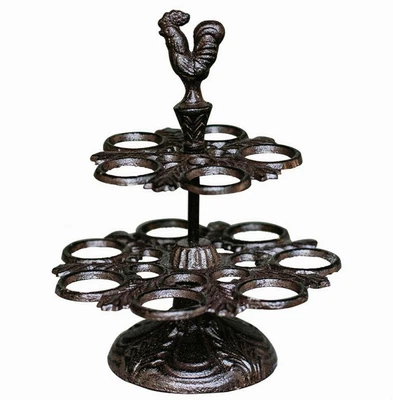 £23.95 • Buy Egg Holder 2 Tier Cast Iron 12 Eggs Holder Basket Kitchen Storage Rack Bucket