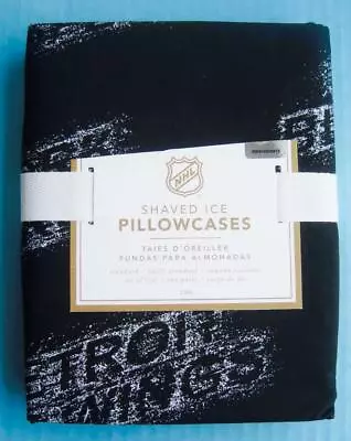 Pottery Barn Kids NHL Shaved Ice Set Of 2 Standard Pillowcases Black Cotton NWT • $16.25