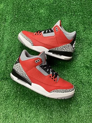 $280 • Buy Nike Air Jordan 3 Red Cement Mens 9.5 Basketball Shoes Retro 2019 Red Black