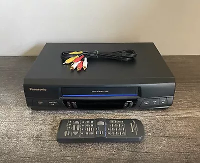 Panasonic VCR With Remote & Cables 4 Head Omnivision VHS Player Recorder Tested • $99.97