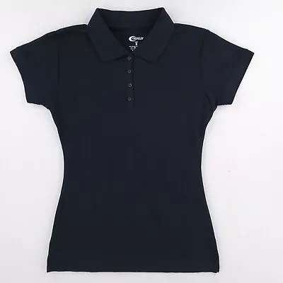 Girls School Work Uniform Polo Shirt Juniors Size Small Black SS Irregular • $1.60