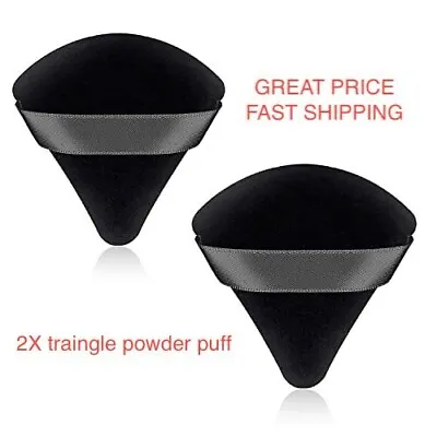 2Pcs Velvet Triangle Powder Puff Sponge Blender Makeup Sponge Soft UK Seller • £1.99