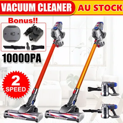 Cordless Stick Vacuum Cleaner Bagless Handstick Recharge Wall-Mounted Red & Grey • $108.95