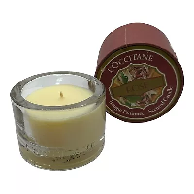 L'Occitane ROSE Scented Candle Bougie Glass Jar 20 Hour Burn Time - Rare France • $17.49