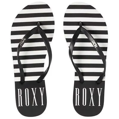 £7.95 • Buy Roxy Black Stripe Viva Stamp II Womens Flip Flop Size 4 Or Size 8