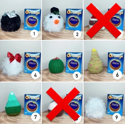 £8 • Buy X4 Hand Knitted Christmas Chocolate Orange/ Bath Bomb Covers - Max & Match