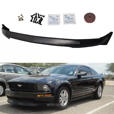 For 05-09 Mustang V6 Only 3c Pu Black Urethane Front Chin Bumper Lip Spoiler • $109.88