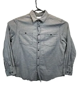 Men’s Mossimo Supply Co. Gray Blue Button Down Long Sleeve Shirt Cotton Sz XL • $15.02
