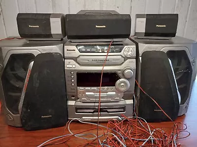 Panasonic CD Stereo System SA-AK57 (5 CD Changer) AC-120V 220W • $100