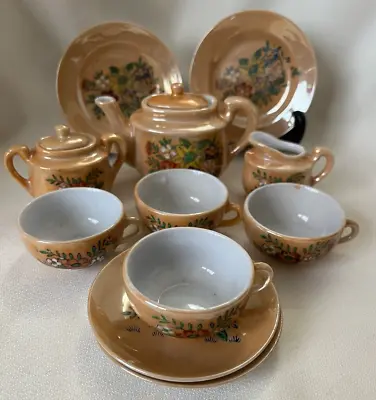 Made In Occupied Japan Lusterware Miniature Partial Tea Set Of 14 Total Pieces • $13.99