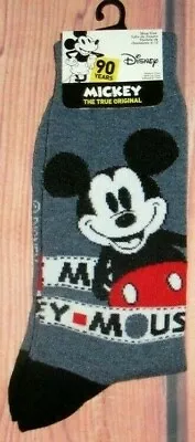 Mens Disney Mickey Mouse Heather Blue Crew Socks (shoe Size 6-12) • $9.90