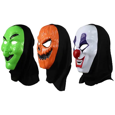 Halloween Costume Scary Masks Trick Treat Pumpkin Creepy Clown Witch Fancy Dress • £6.99