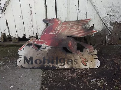 Mobil Gas Flying Pegasus 33 X19.5  Porcelain Enamel Metal Service Station Sign  • $415