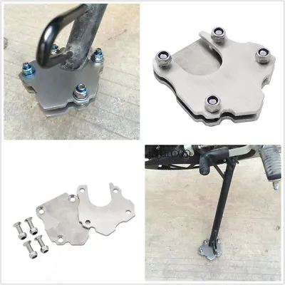 Stainless Motorcycle Side Kickstand Stand Foot Mount Extender Pad Universal New • £27.47