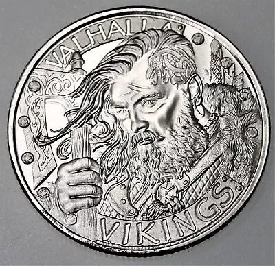 Berserkers Vikings Valhalla 1 Oz Hi Relief .999 Silver Round In Capsule • $40.19