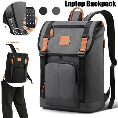 $21.95 • Buy Waterproof 16  Laptop Backpack Travel Rucksack School Bag With USB Charging Port