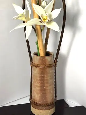 IKEBANA Japanese Handmade Vintage Ceramic Vase With Two Kadai Boards Exc Cond • $46