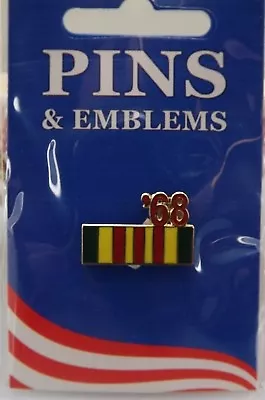 BRAND NEW Lapel Pin VIETNAM '68 Ribbon Enamel 7/8  • $8.95