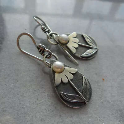 Vintage 925 Silver Turquoise Hook Women Earrings Wedding Dangle Drop Jewelry • $2.72