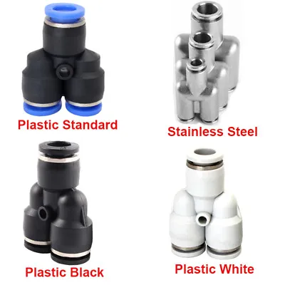 Push Fit Y Piece Pneumatic Equal Connector Metric Push-in Fittings Fit Air Water • £112.94