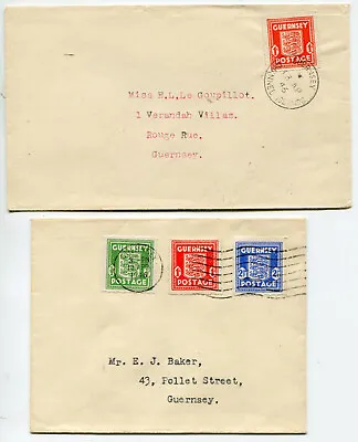£4.99 • Buy Guernsey 1946 Last Day Valid Use Arms Stamps On 2 Covers