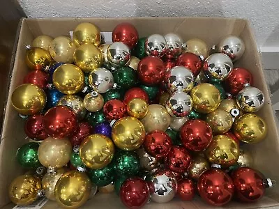 Lot/10 Vintage Glass Ball Christmas Ornaments. Size & Color Vary.  See Descr. • $6