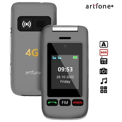 Flip Smartphone 4G For Elderly Artfone G6 Senior Mobile Phone Unlocked Black • $99.99