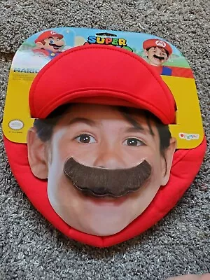 Super Mario Hat & Mustache Halloween Costume Accessory Kit Mario & Luigi • $11.29