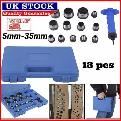 5-35mm Punch Set 13 Piece Wad Hole Punching Kit Hollow Leather Gasket Paper NEW • £22.08